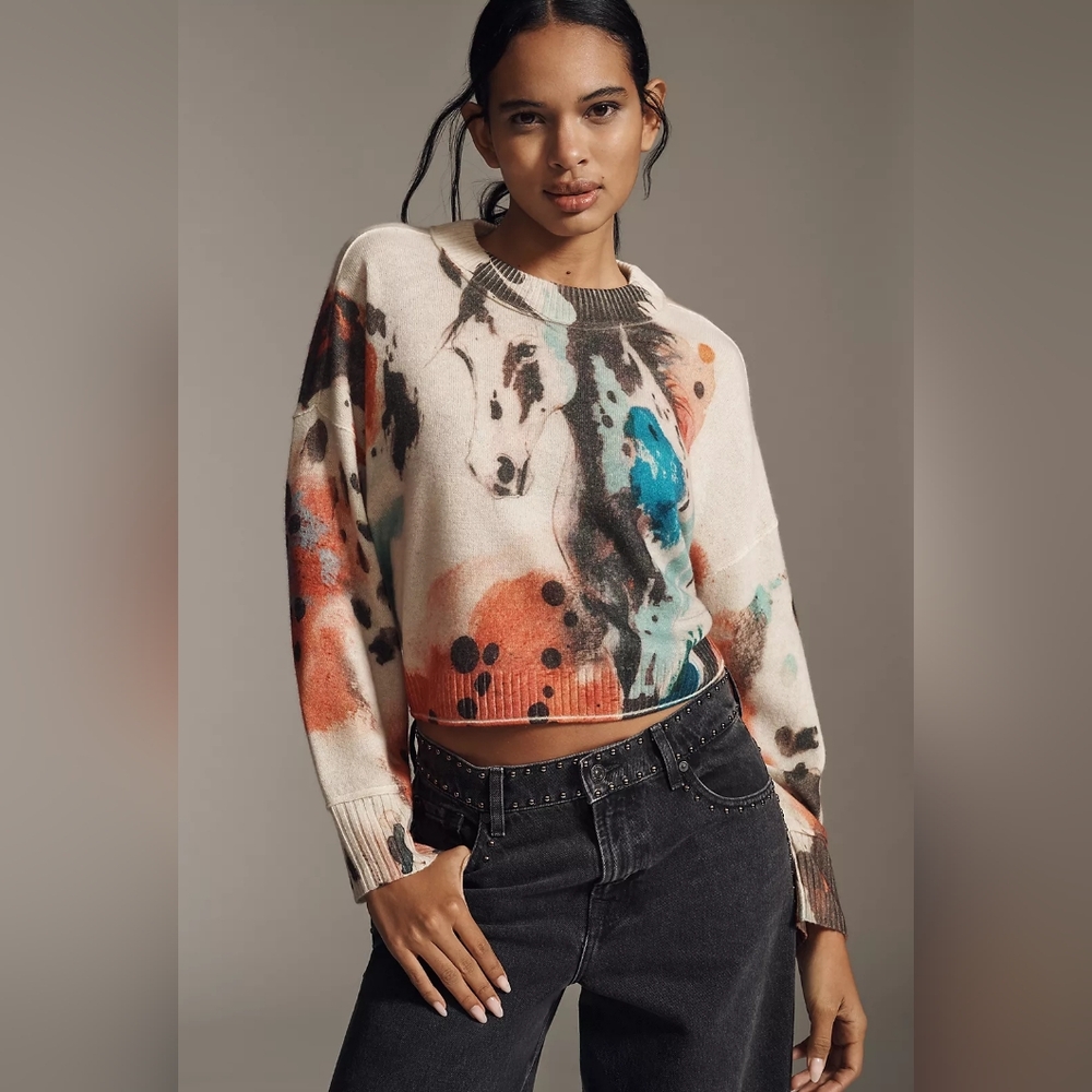 The Goldie Cashmere Long-Sleeve Crew-Neck SweaterBy Anthropologie
